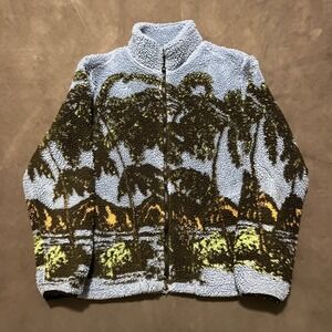 Stussy Sherpa Palm Beach Jacket Full Zip‎ Size Small Skate Streetwear Surf
